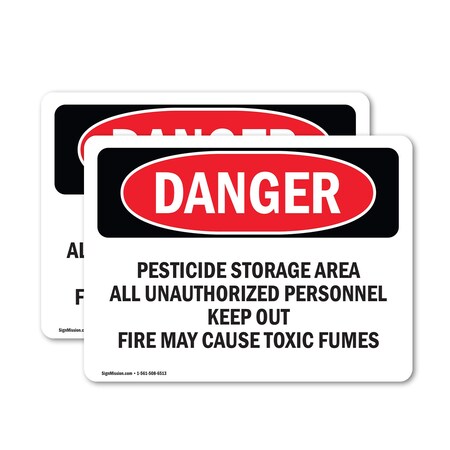 Signmission Pesticide Storage Area Danger Sign, Vinyl Decal, 7in W x 5in L, 2PK OS-2PACK-DS-D-57-L-1973